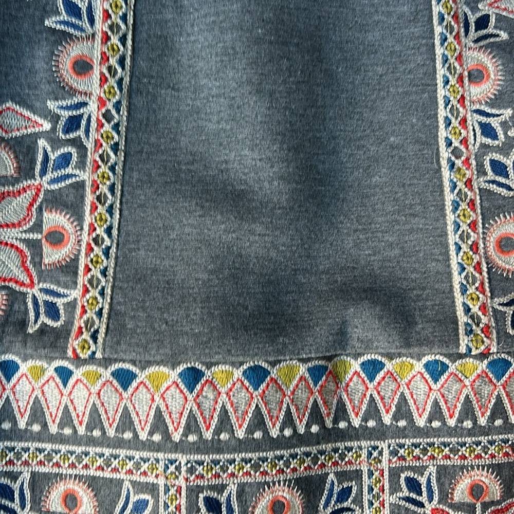 Anthropologie Maeve embroidered gray dress 2 - Picture 2 of 7